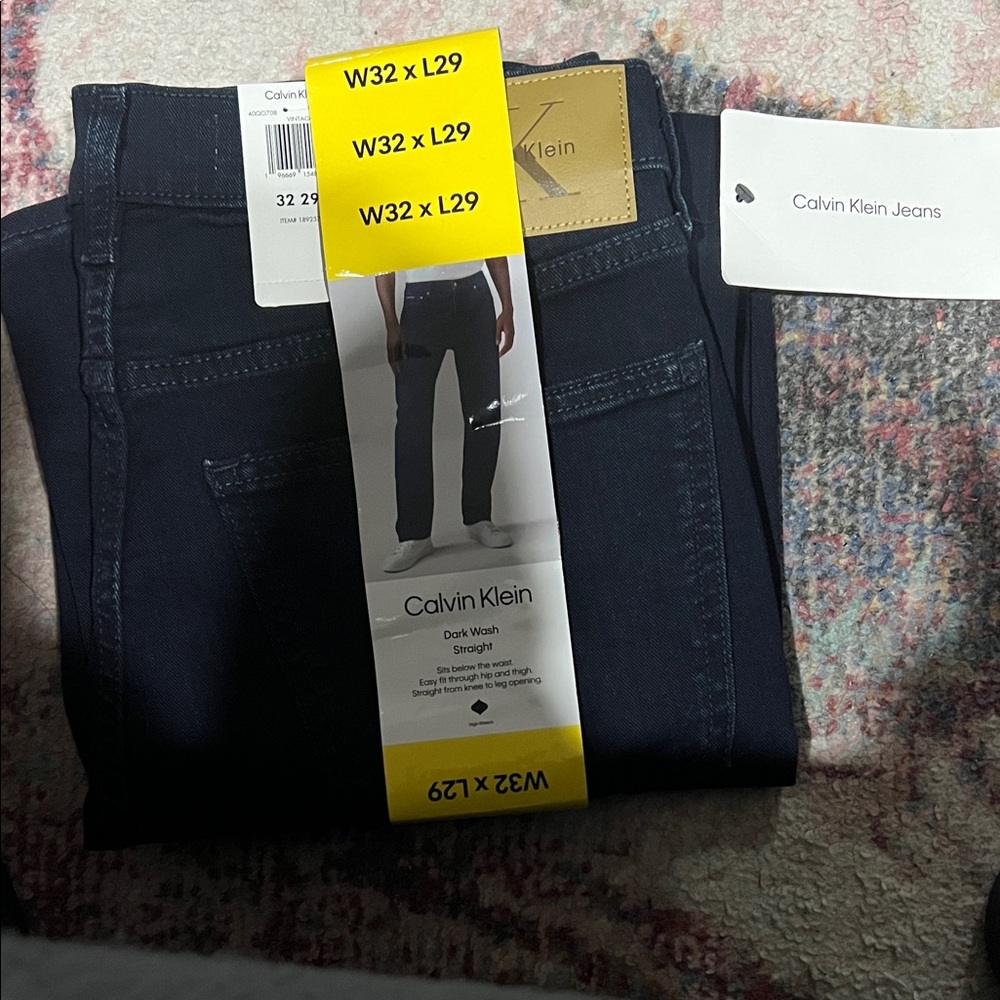Calvin Klein Men's Navy Straight Jeans